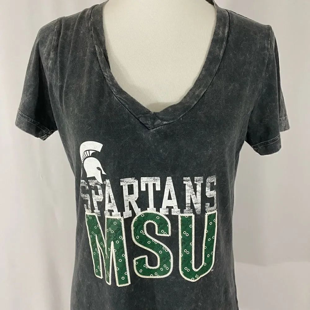 Michigan State Spartan V Neck T Shirt